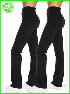 High Rise Bootleg Yoga Pants with Tummy Control, 32 Inseam, Polyester Blend